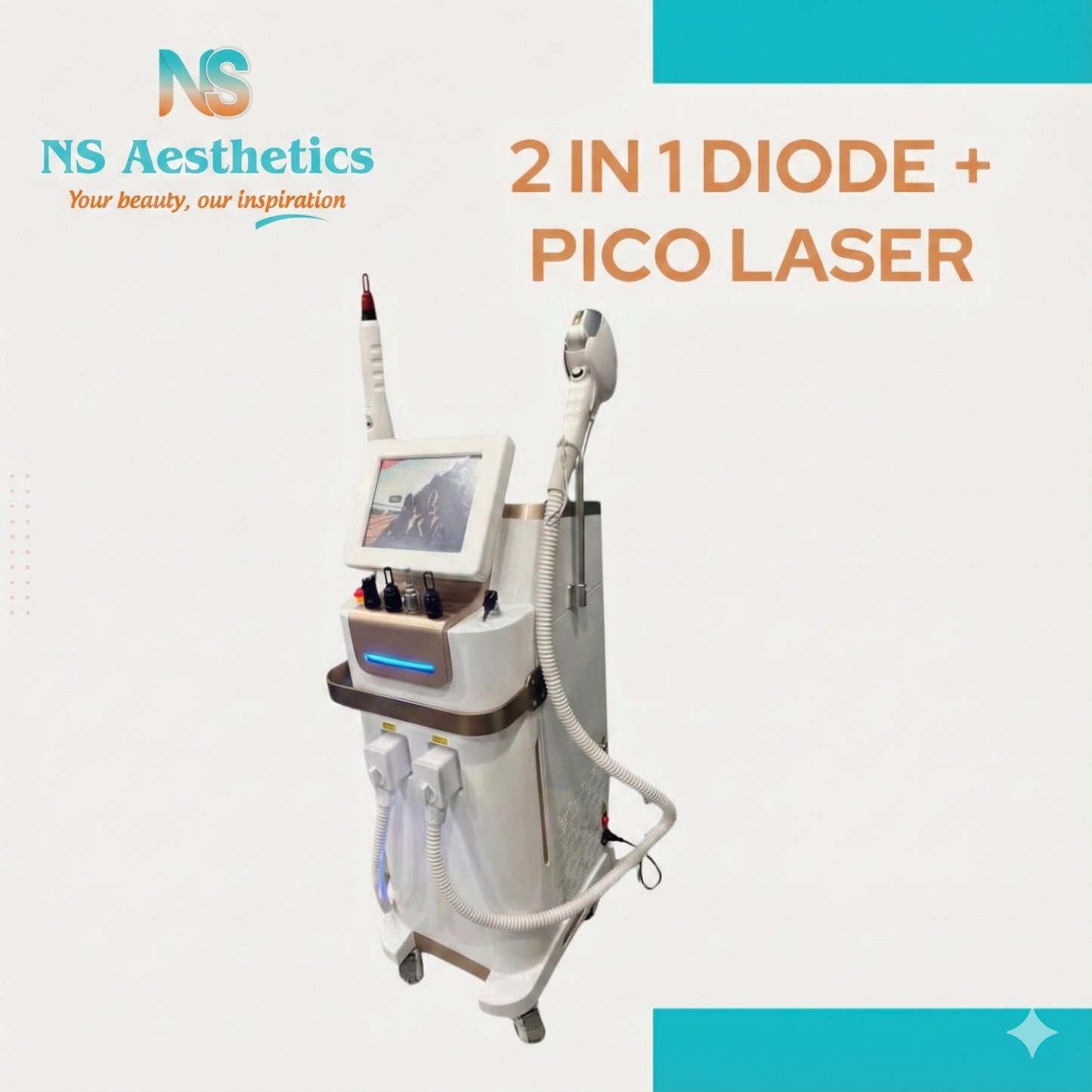 2-in-1 Diode + Pico Laser machine by NS Aesthetics